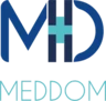 Logo MEDDOM bleu marine et turquoise